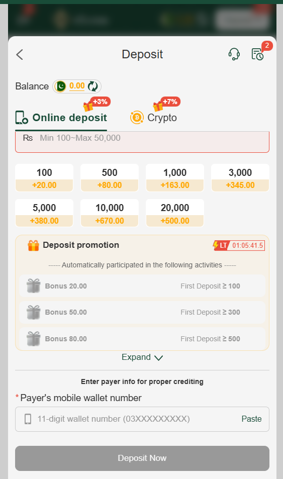 Z7.com Deposit