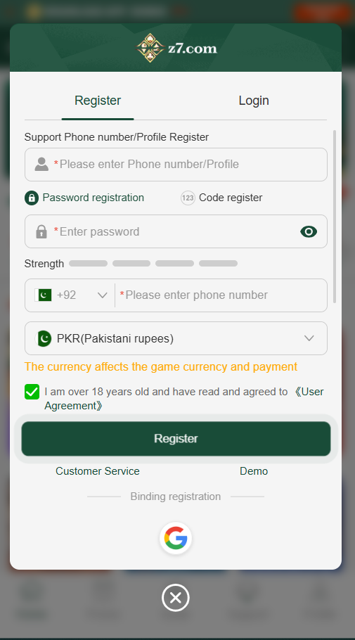 Z7.com Register
